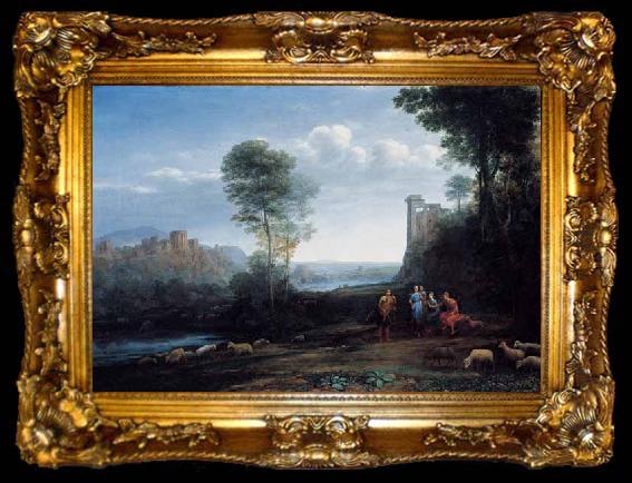 framed  Claude Lorrain Pastoral Landscape, ta009-2